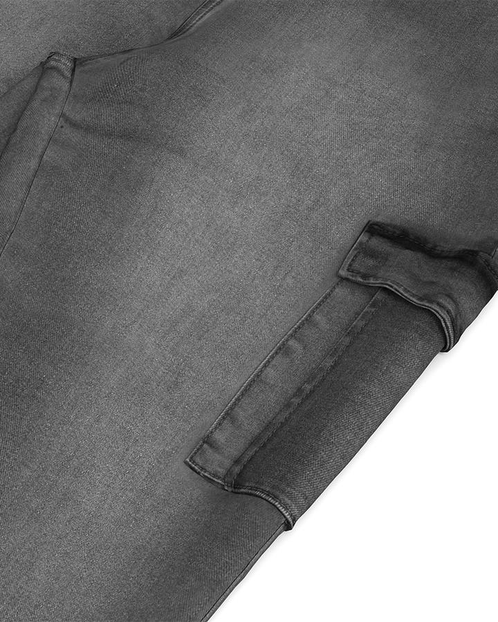 Flap Pocket Zipper Side Skinny Jeans