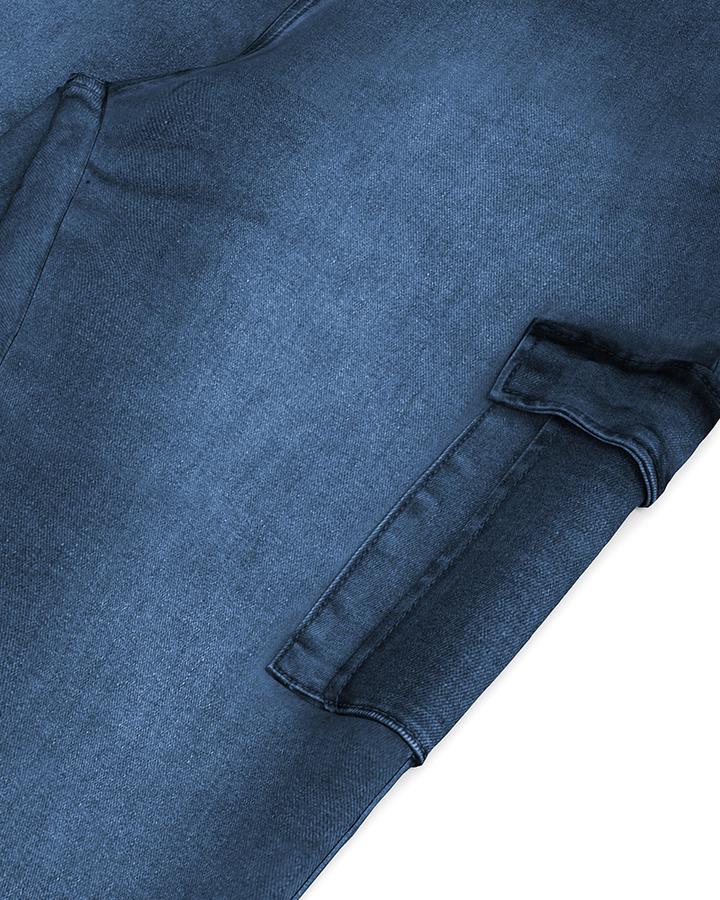 Flap Pocket Zipper Taobh Jeans skinny