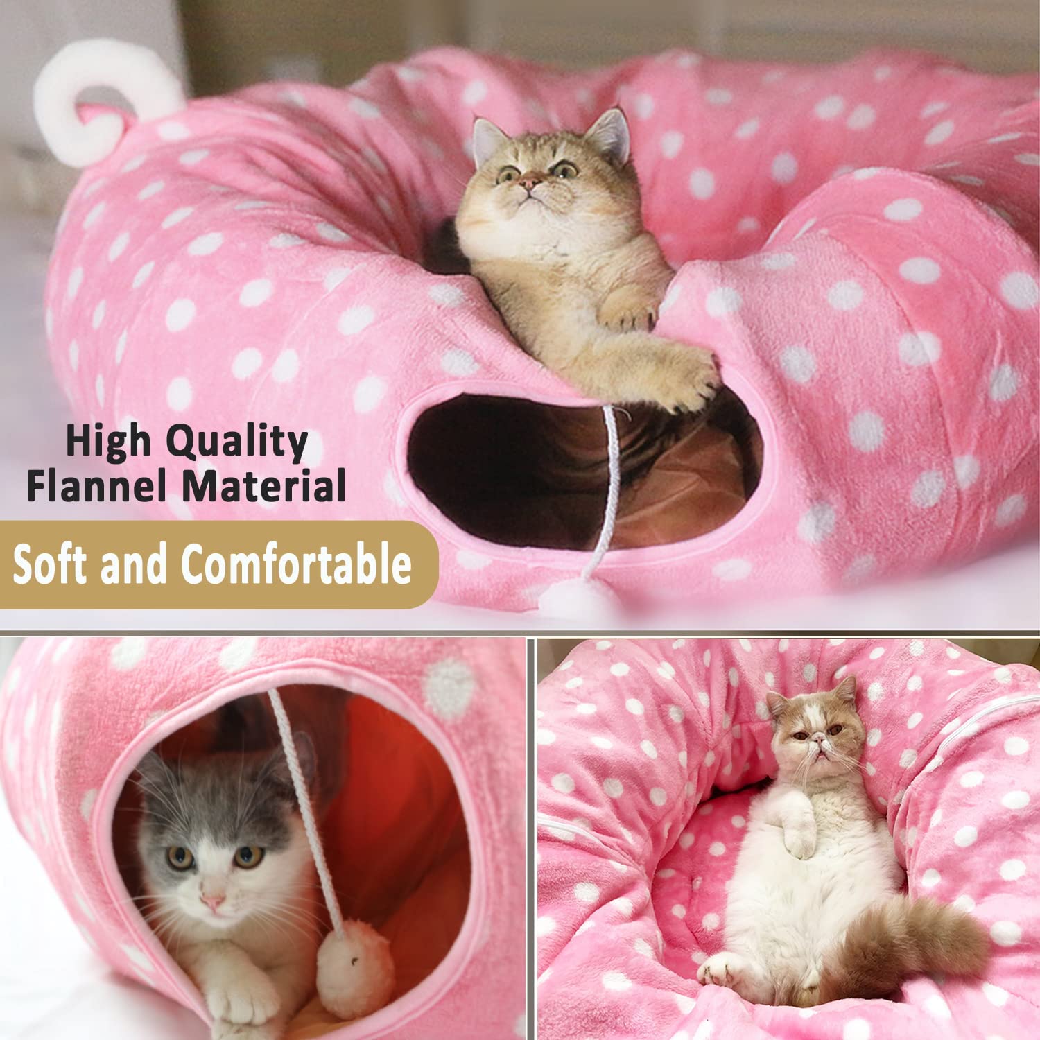 Peouna™ Cat Tunnel Bed with Central Mat