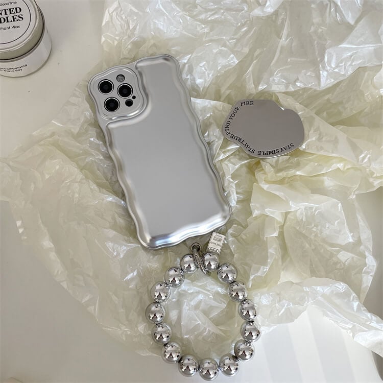 Matte Silver Pearl Bracelet Air Cushion Case for iPhone