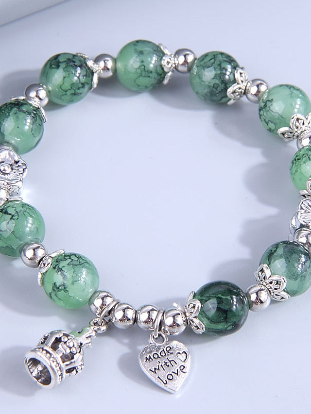 Bráisléad Coirnín Charm na mBan Bracelet Croí feirbthe Roisín Simplí Bracelet Jewelry Green For Daily 