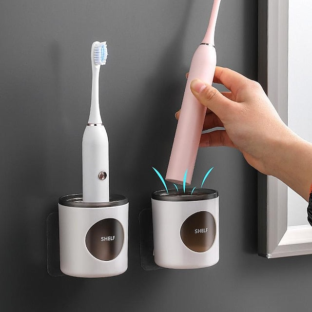 Electric Toothbrush Rack Wall Mounted Tooth Brush Holder Bathroom Accessories Drain Rack At The Bottom of Seat