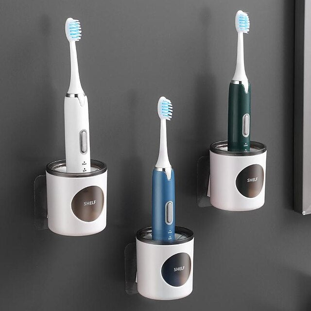 Electric Toothbrush Rack Wall Mounted Tooth Brush Holder Bathroom Accessories Drain Rack At The Bottom of Seat