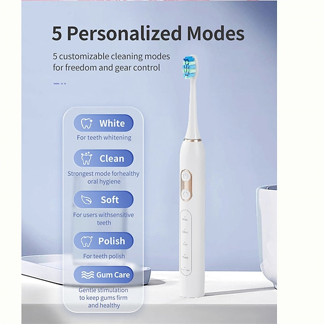 Electric Sonic Toothbrush FW-507 USB Charge Rechargeable Adult Waterproof Electronic Tooth 8 Brushes Replacement Heads