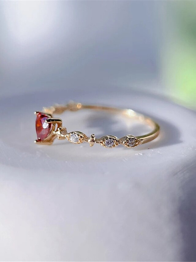 Women's Rings Romantic Date Heart Ring