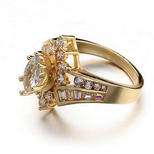1PC Band Ring Ring For Women's Cubic Zirconia Wedding Gift Resin Copper Rhinestone Crown