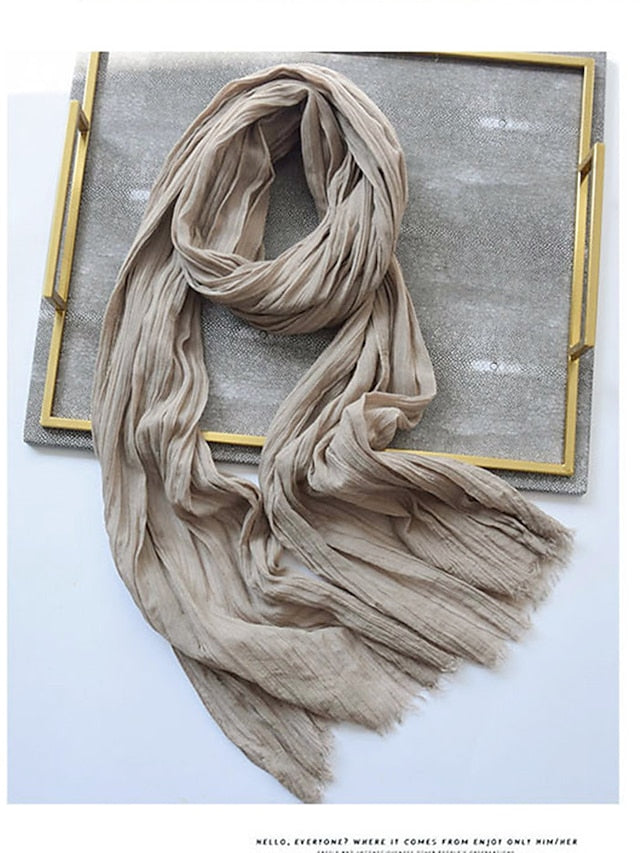 Men's Active Rectangle Scarf - Solid Colored Scarves Classic Winter Scarf Tassel Edge Soft Warm Scarf
