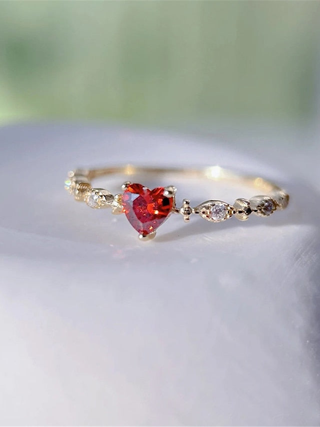 Women's Rings Romantic Date Heart Ring