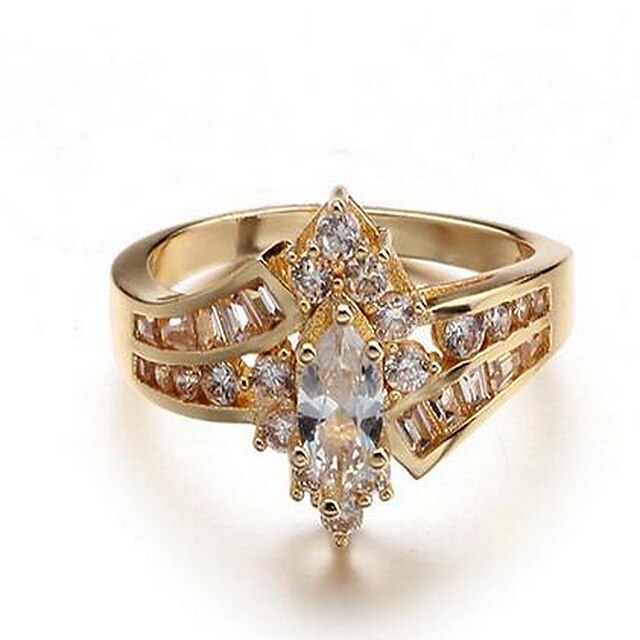 1PC Band Ring Ring For Women's Cubic Zirconia Wedding Gift Resin Copper Rhinestone Crown
