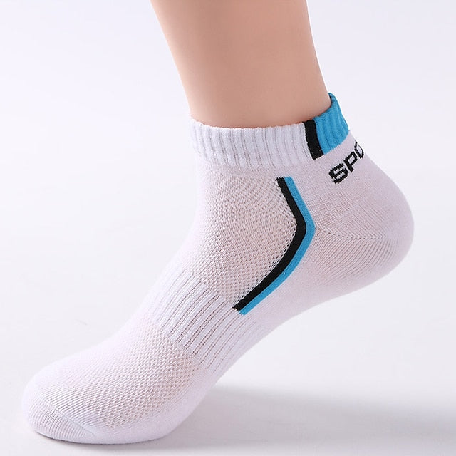 Men's 2 Pairs Socks Letter & Striped Print Ankle Socks Running Socks Color Block Fashionable Casual Daily Medium Spring, Summer, Fall, Winter Stylish Traditional Classic